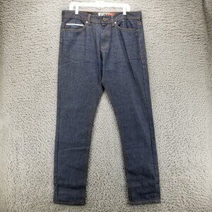 KNDK Jeans Mens 32x32 Blue Tapered High Rise Denim
